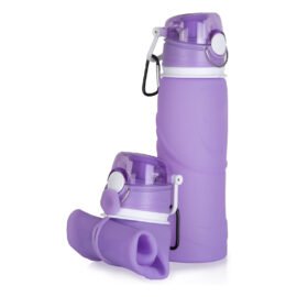 Collapsible Silicone Water Bottles-750ML,Medical Grade,BPA Free Travel Water Bottle Can Roll Up,26oz,Leak Proof Foldable Sports & Outdoor Water Bottles
