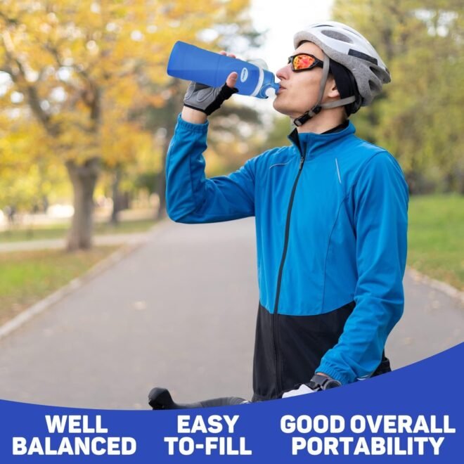 Collapsible Silicone Water Bottles-750ML,Medical Grade,BPA Free Travel Water Bottle Can Roll Up,26oz,Leak Proof Foldable Sports & Outdoor Water Bottles - Image 5