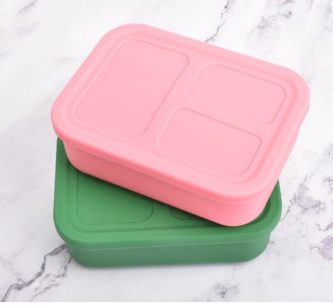 Silicone Bento Box 3 Removable Compartments BPA-Free Leak-Resistant Dishwasher and Microwave Safe Perfect for Work Travel & Meal Prep - Image 6