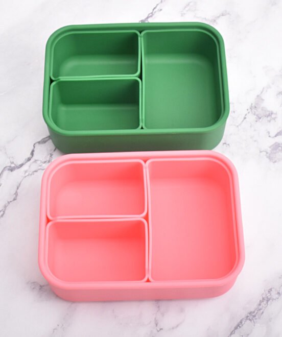 Silicone Bento Box 3 Removable Compartments BPA-Free Leak-Resistant Dishwasher and Microwave Safe Perfect for Work Travel & Meal Prep - Image 5