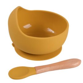 Food Grade Silicone Bowl and Spoon Set Self Feeding Baby Toddler Dishes & Utensils Silicone Feeding Set