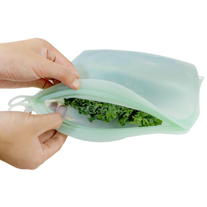 Reusable 100% Silicone Food Storage Bags Sandwich Snack Bags New Generation Stand Up Zip Container for Soup and Leftovers Plastice & BPA Free Microwave - Image 3
