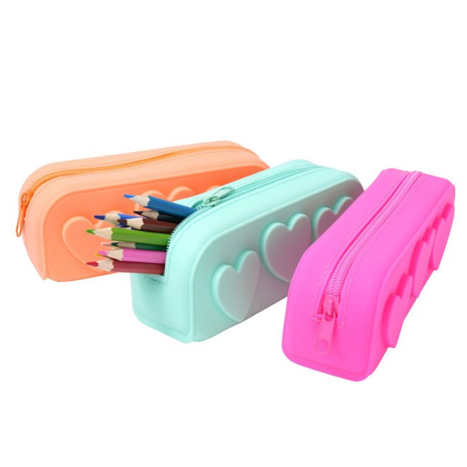 Soft Silicone Pencil Pouch Waterproof Pencil Bag Multifunctional Large-Capacity Storage Bag Silicone Zipper Pouch
