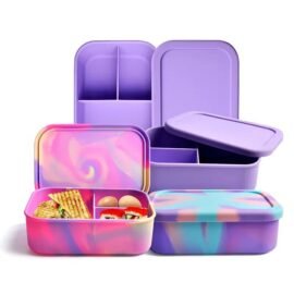 100% Food-Grade Silicone Silicone Lunch Box for Adults & Kids Leak-Proof Design, | Microwavable & Portable For All Occasions