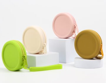 Round Coin Purse Small Change Purse Mini Wallet with Zipper Silicone Pouch Custom LOGO