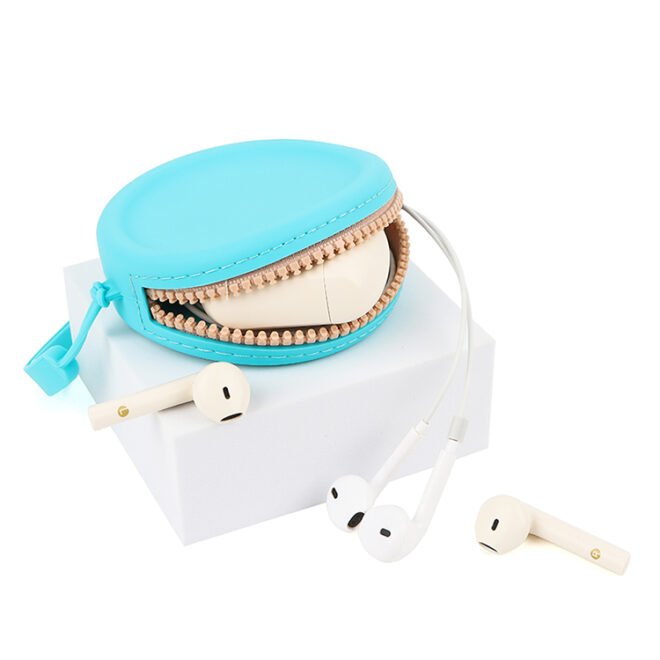 Round Coin Purse Small Change Purse Mini Wallet with Zipper Silicone Pouch Custom LOGO - Image 4
