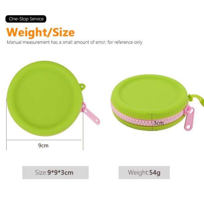 Round Coin Purse Small Change Purse Mini Wallet with Zipper Silicone Pouch Custom LOGO - Image 3