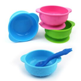 Baby Silicone Bowl with Suction Set Soft & BPA-Free Microwave & Dishwasher Safe