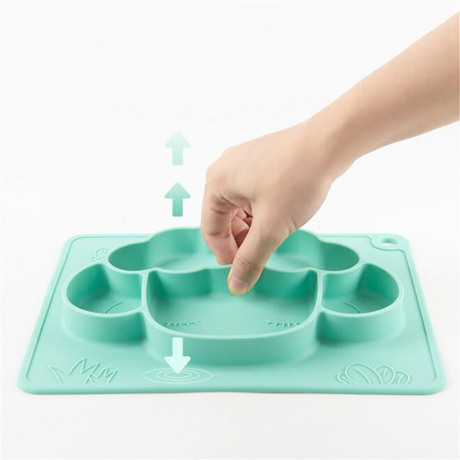 Baby Silicone Plate Kids Cartoon Sheep Feeding Non-Slip Divided Bowl Toddler Supplementary Food Baby Learning Plate BPA Free - Image 3