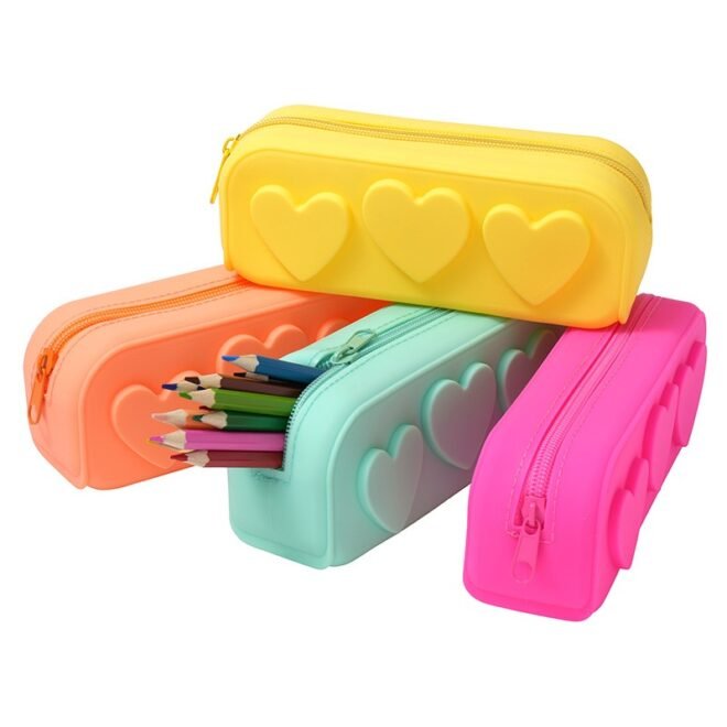 Soft Silicone Pencil Pouch Waterproof Pencil Bag Multifunctional Large-Capacity Storage Bag Silicone Zipper Pouch - Image 4