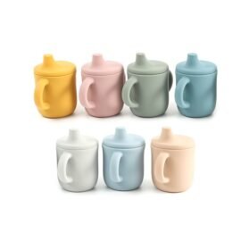 Silicone Baby Training Cup Shatterproof Toddler Sippy Cups with Straw Open Cup for Baby 6+ Months