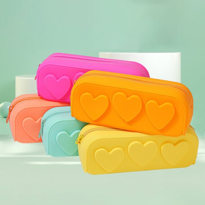 Soft Silicone Pencil Pouch Waterproof Pencil Bag Multifunctional Large-Capacity Storage Bag Silicone Zipper Pouch - Image 6