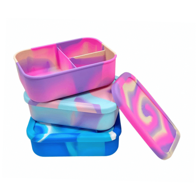 100% Food-Grade Silicone Silicone Lunch Box for Adults & Kids Leak-Proof Design, | Microwavable & Portable For All Occasions - Image 3