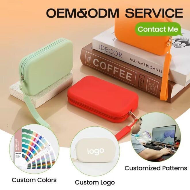 Fashion Small Square Silicone Bag with Hand Strap - Image 2