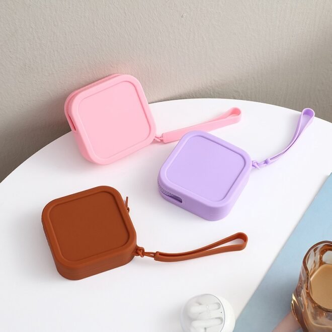 Coin Purse for Women and Girls Silicone Change Purse Square Coin Pouch with Multi-usage Colorful Coin Wallet for Change - Image 3