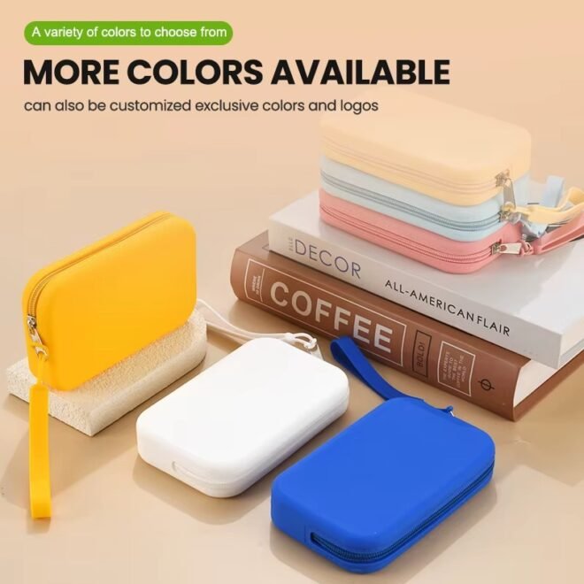 Fashion Small Square Silicone Bag with Hand Strap - Image 4