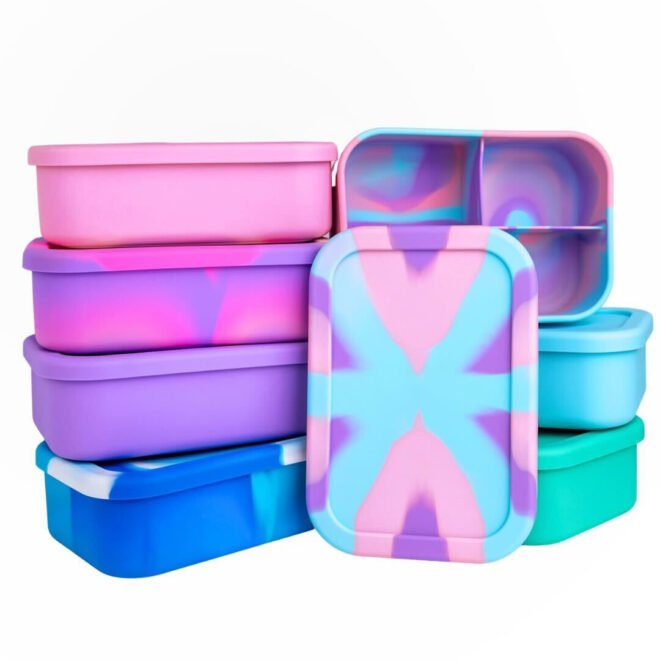 100% Food-Grade Silicone Silicone Lunch Box for Adults & Kids Leak-Proof Design, | Microwavable & Portable For All Occasions - Image 8