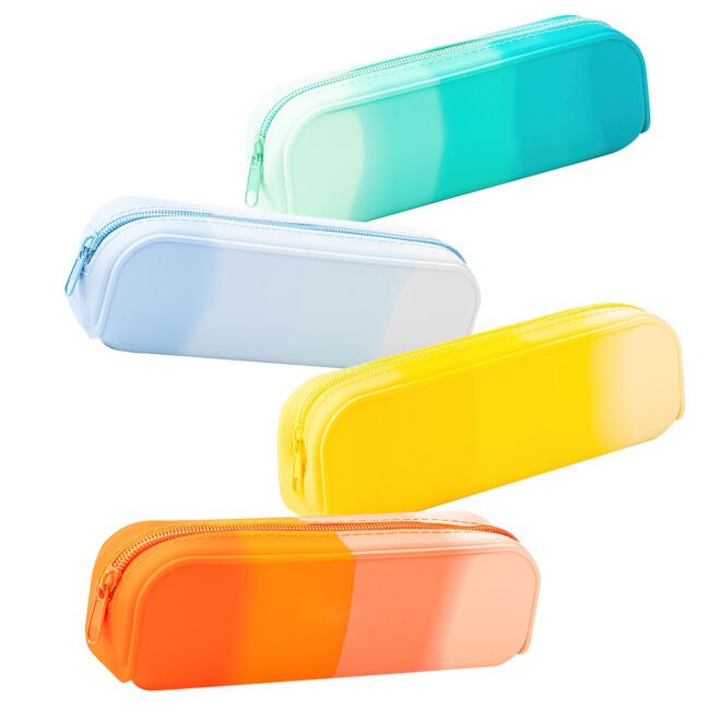 Silicone Pencil Case Portable Waterproof Pencil Pouch Gradient color Multifunctional for Pencils Makeup Organizer Travel Cosmetics Gifts for Women - Image 5