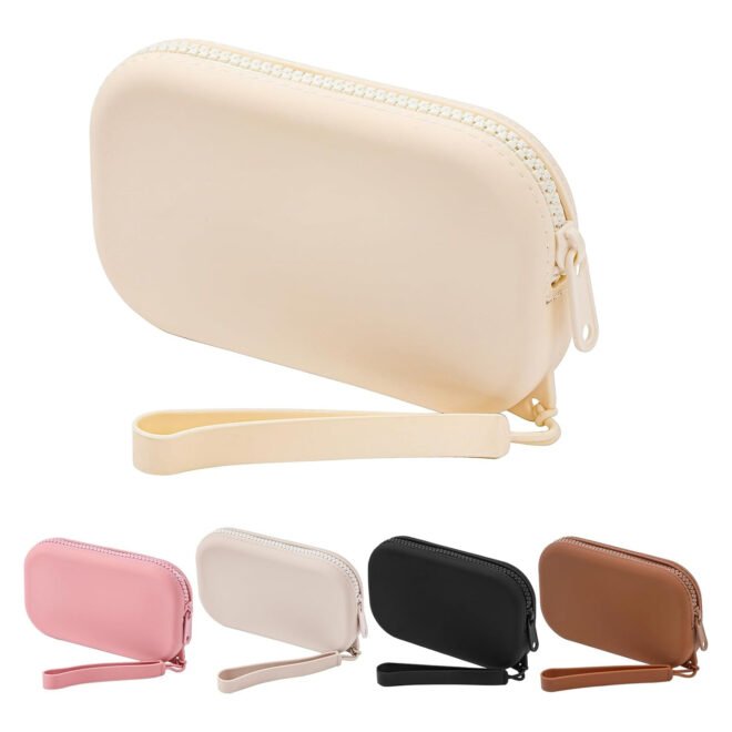 Small Silicone Bag Silicone Coin Purse Oval Coin Purse Zipper Bag