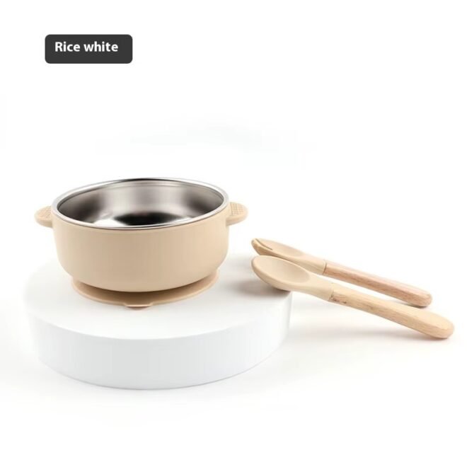 304 Stainless Steel Baby Kids Toddler Bowls Snack Container with Anti Scald Removable Silicone Suction Bowl - Image 3